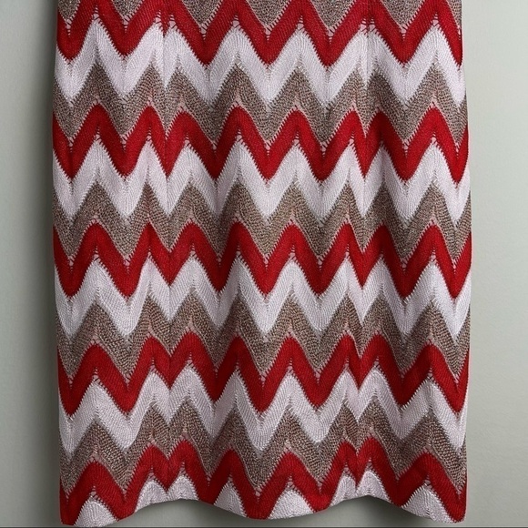 NEW Missoni Chevron Knit Zigzag Sleeveless Mini Dress in White/Red Size 46 - Picture 6 of 16